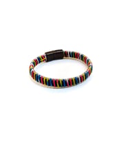 Color Loop Core – Renkli İp Detaylı Siyah Erkek Bileklik-1433
