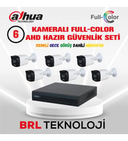 Dahua 6 Kameralı 40 Metre Renkli Gece Görüşlü Fullhd Dahili Mikrofonlu Kamera Seti