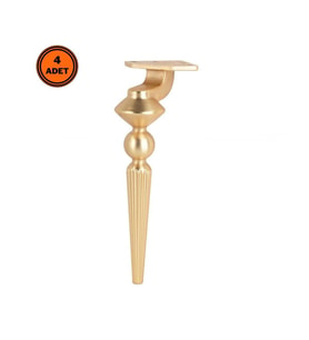 4 Adet Tuva Lüx Metal Ayak 21 cm Mat Altın Mobilya Koltuk Ayağı (Krom)