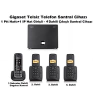 Gigaset C530 IP 4 Dahili Dect Telsiz Kablosuz Telefon Santrali (Siyah)