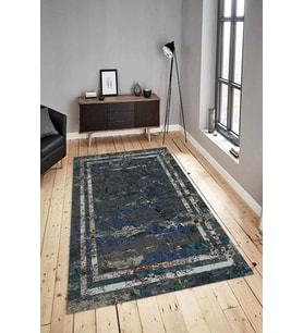 Dijital Baskılı Yıkanabilir Kaymaz Modern Renkli Salon Halısı Mutfak Halısı Yolluk ND-HY-1266 (Antrasit)