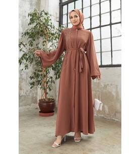 Viona Taşlı Abaya - Camel