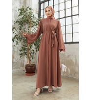 Viona Taşlı Abaya - Camel