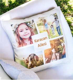 Resimli Yastık Kişiye Özel 4 Fotoğraflı Yastık