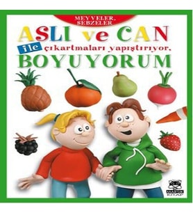 Aslı ve Can ile Çıkartmaları Yapıştırıyor, Boyuyorum - Meyveler, Sebzeler
