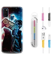 Samsung M21 M22 M23 M30 M31S M32 Kılıf Kablo Koruma Spiral Silikon Play Me 1757