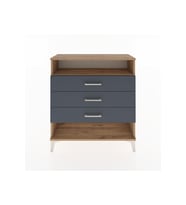 Arges Şifonyer Tek Raflı 3 Çekmeceli 88x30x96 Çam-Antrasit