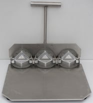 3 Kalıplı Empanada, Sambousek, Börek, Poğaça, Mantı Kalıplama Hamur Kapatma Makinesi - 10 cm ERGAL Çelik Alüminyum Kalıp - 316 SS Paslanmaz Çelik