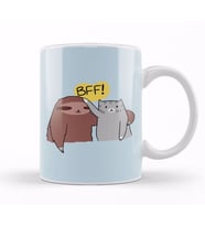 Bff Sloth And Cat Kedi Kupa Bardak Porselen
