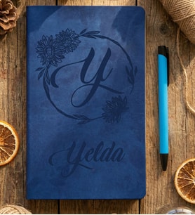 Kişiye Özel Ayçiçekli Y Harfli Defter Doğum Günü Hediyesi