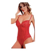 Fantezi Tül Dantelli Balenli Tanga Bodysuit