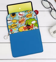 BK Gift Pop Art Tasarımlı Taşınabilir Koruyucu Tablet Kılıfı & Organizer Çanta - Mavi-3