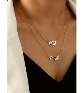 925 Ayar Gümüş Çift Zincir Melek Sayısı 888 Angel Kolye