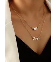 925 Ayar Gümüş Çift Zincir Melek Sayısı 888 Angel Kolye