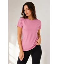 Basic Tişört Bisiklet Yaka Kısa Kol Günlük Yazlık Slim Fit T-Shirt - Pembe