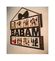 Babalar Gününe Özel 8 Fotoğraflı Ahşap Babam Çerçevesi (UV BASKI) UV-Baskı teknolojisiyle gerçekleştirilen bu üründe fotoğraflarınız solma ve çıkma yapmaz. (Siyah)