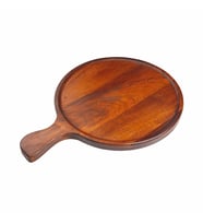 Ahşap Sunum Tahtası ve Saplı Ortası Çukur Pizza Tahta 28x38x2