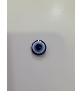 Bombeli Kubbemsi Cam Nazar Boncuğu – Yoğun Lacivert Çevreli Mini Enerji Tılsımı (Tekli)