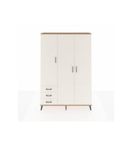 Arges Gardrop 6 Raflı 3 Çekmeceli Tek Askılı 132x30x195 Çam-Aytaşı