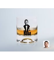 BK Gift Kişiye Özel Renkli Baskılı Godfather Baba Tasarımlı Viski Bardağı-3 (Beyaz)