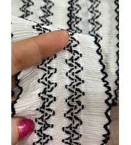 EN 6 CM LASTİKLİ FIRFIR ŞERİT DİKİŞ AKSESUARI GİYİM AKSESUARI APLİKE 1 METRE
