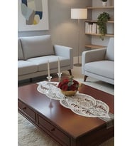 Fransız Dantel Detaylı Tek Runner, Masa Üzerine Runner, Masa Örtüsü Runneri