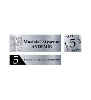 Kişiye Özel Kapı İsimliği Kapı Numarası & Posta Kutusu İsimliği Model 5 (Gümüş)