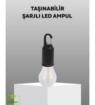 Şarjlı Kancalı LED Lamba – Kamp, Balkon ve Acil Durum Işığı