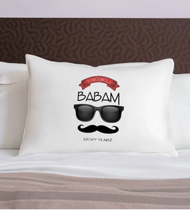 BK Gift Kişiye Özel Baba Temalı Pamuklu Yastık Kılıfı-10 50x70cm, Babaya Hediye, Babalar Günü Hediyeleri