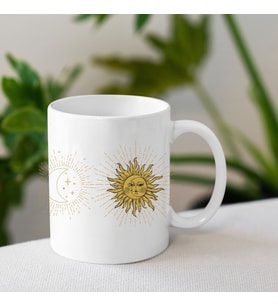 Güneş Ay Tarot Tasarımlu Kupa Bardak