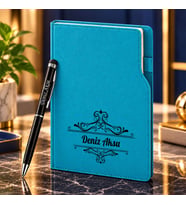 BK Gift Kişiye Özel 374 Termo Deri Tarihli Ajanda & Siyah Touch Pen Tükenmez Kalem-2
