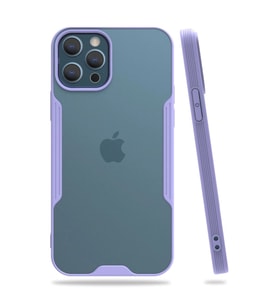 Apple İphone 12 Pro Max Kılıf Platin Silikon - Lila