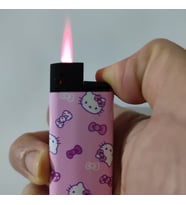 Sevgililer Gününe Özel Hello Kitty jet Pürmüzlü ÇAKMAK ( Rüzgarda Sönmez ) Pembe Alevli Çakmak - Gazlı