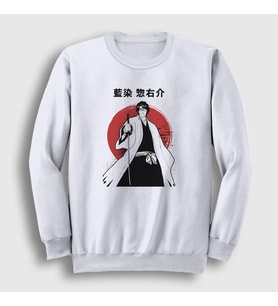 Presmono Unisex Beyaz Aizen V2 Anime Bleach Sweatshirt 126961tt