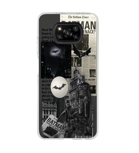Poco X3 Pro / X3 NFC Uyumlu Batman Kolaj Tasarımlı Şeffaf Telefon Kılıfı