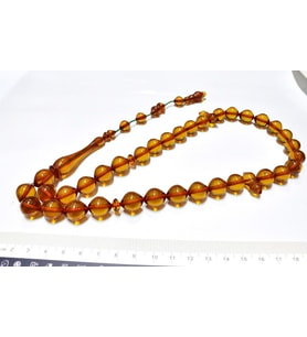 Ateş Kehribar Tesbih İstanbul Kesim 13*15 mm (khr-13028)