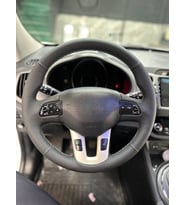 Kia Sportage 3 Ceed 2011-2014 Araca Özel Dikmeli Direksiyon Kılıfı KLASİK DERİ GRİ İPLİ
