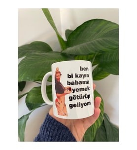 Mükremin Gezgin Ben Bi Kayınbabama Yemek Götürüyorum Porselen Beyaz Kupa Bardak