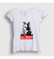 Presmono Kadın Beyaz All Might Anime Boku No Hero Academia T-Shirt 234088tt