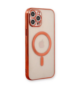 Apple İphone 12 Pro Kılıf Magneticsafe Lazer Silikon - Kırmızı
