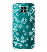Huawei Mate 30 Lite  Kamera korumalı Kapak Floral Su Yeşili Tasarımlı  Şeffaf Kılıf