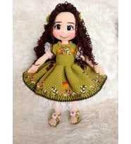 Fıstık Yeşili Yaz Güzeli Bebek Amigurumi Organik Oyuncak