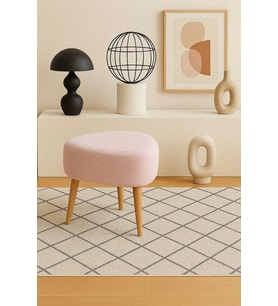 Üçgen Puf Bench Ahşap Retro Ayak Dekoratif Peluş Tabure
