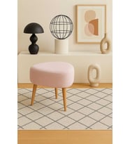 Üçgen Puf Bench Ahşap Retro Ayak Dekoratif Peluş Tabure