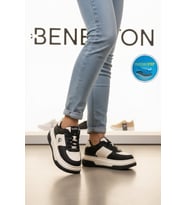 United Colors Of Benetton Beyaz Bağcıklı Cilt Memory Foam Kadın Spor Ayakkabı BNI-12046 G