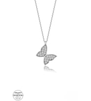 SWAROVSKİ TAŞLI  ZİRCONİA BAHAR KELEBEĞİ 925 AYAR GÜMÜŞ KOLYE