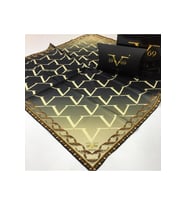 19V69 ITALIA Desen Black Seri Twill Eşarp Eşarp Askısı ile Birlikte 90x90 cm Hak