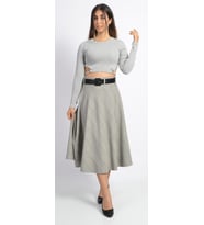 SORALLİNE 780 EKOSE BAYAN KLOŞ ETEK 75 CM BOYUNDA MEVSİMLİK KUMAŞ (Gri)