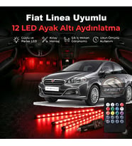 Fiat Linea Uyumlu RGB Ayak Altı LED 12 Led Kumandalı Müzik Duyarlı Araç İçi Aydınlatma 7 Renk 12V
