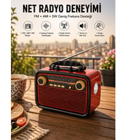 Müzik Kutusu Bluetooth Bağlantılı El Fenerli Nostaljik Tasarım Radyo